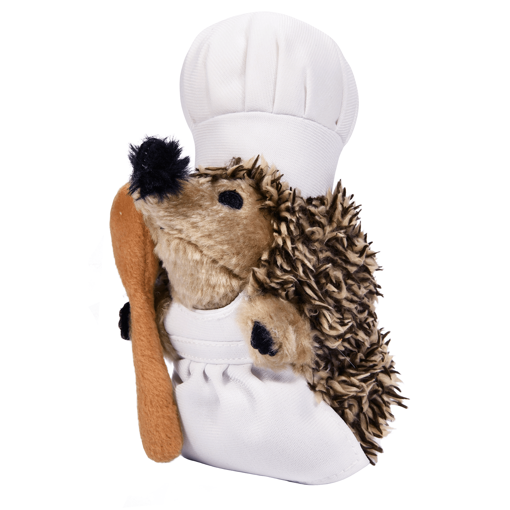 chef hedgehog dog toy